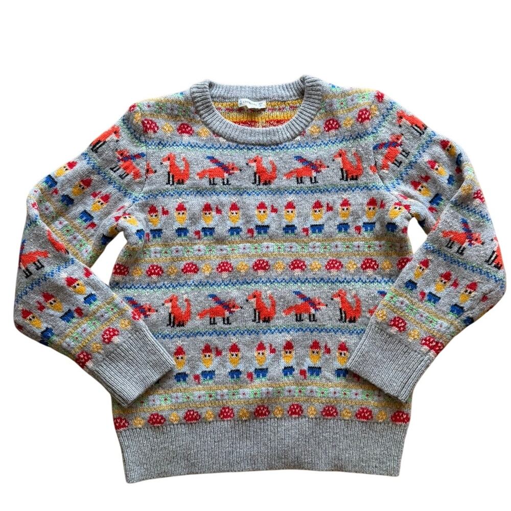 Crewcuts Fox Mushroom Gnome Wool Blend Sweater